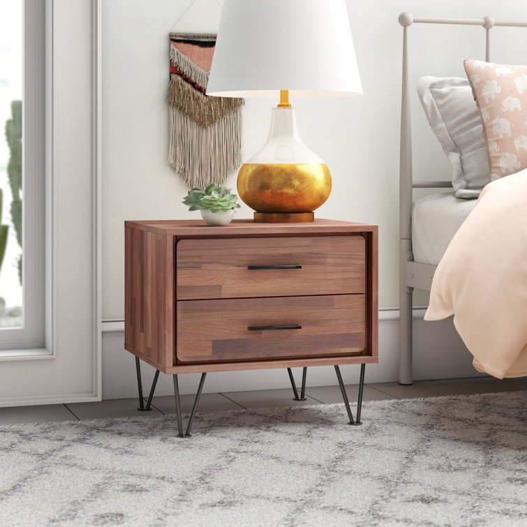 Mistana™ Wolfe 18'' Tall 2 Drawer Nightstand & Reviews Wayfair